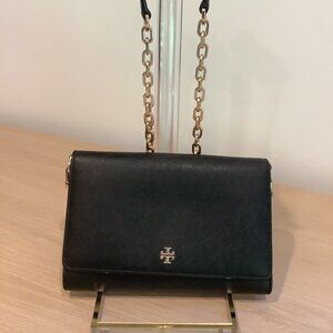Beautiful Tory Burch Black Crossbody with Chain